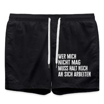 Selbstbewusstsein Selbstliebe ignoriere andere - Badeshorts - Schwarz - Vorne - AI Model Male 185 light (185cm)