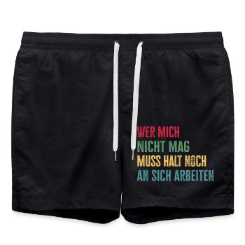 Selbstliebe Selbstbewusstsein ignoriere andere - Badeshorts - Schwarz - Vorne - AI Model Male 185 light (185cm)