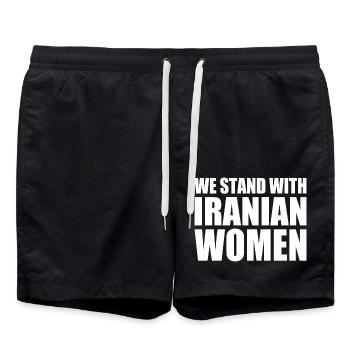 We stand with iranian women - Short de bain - noir - Devant - AI Model Male 185 light (185cm)