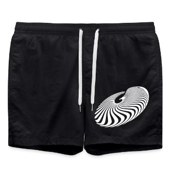 Geometrische Kreis Linien Spirale - Badeshorts - Schwarz - Vorne - AI Model Male 185 light (185cm)