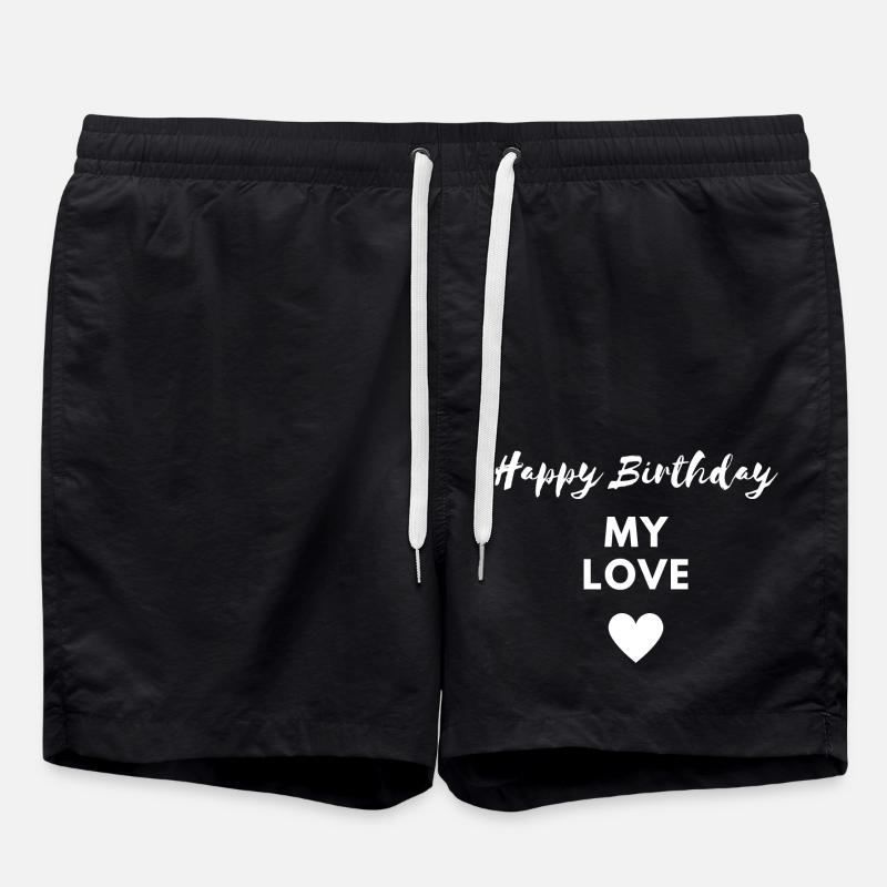 Joyeux anniversaire mon amour - Short de bain - noir