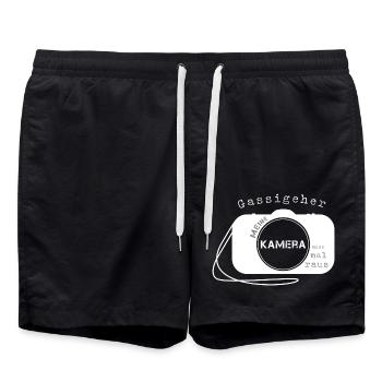 Fotograf fotografieren - Badeshorts - Schwarz - Vorne - AI Model Male 185 light (185cm)