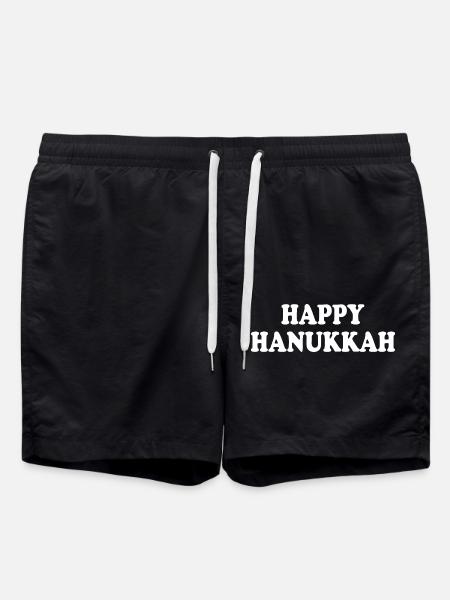 HAPPY HANUKKAH - Swim Trunks - black