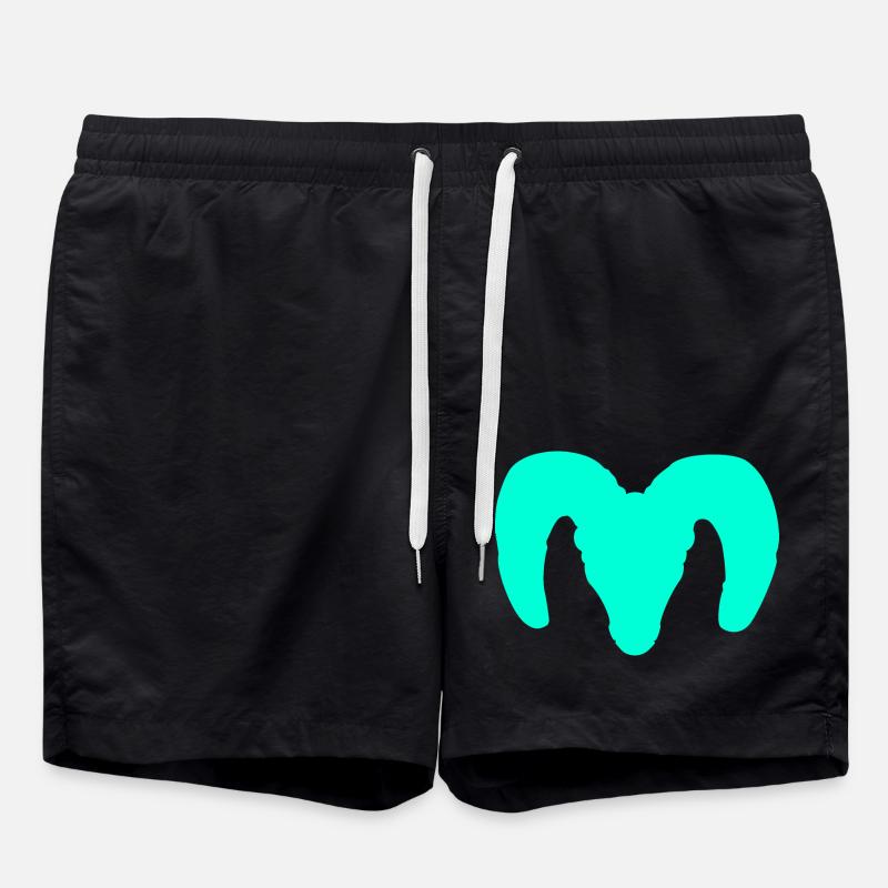 Dickhornschaf Silhouette – Wildnis pur - Badeshorts - Schwarz