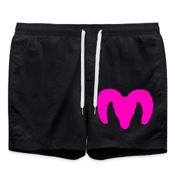 Dickhornschaf Silhouette – Wildnis pur - Badeshorts - Schwarz - Vorne - AI Model Male 185 light (185cm)