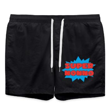 SUPER NONNO - Badeshorts - Schwarz - Vorne - AI Model Male 185 light (185cm)