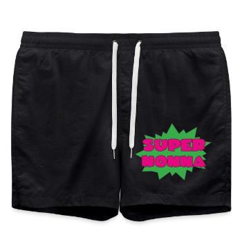 SUPER NONNA - Badeshorts - Schwarz - Vorne - AI Model Male 185 light (185cm)