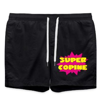 SUPER GIRLFRIEND - Swim Trunks - black - Front - AI Model Male 185 light (185cm)