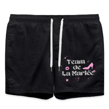 Das Team der Silberbraut - Badeshorts - Schwarz - Vorne - AI Model Male 185 light (185cm)