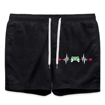 Herzschlag Spiele - Badeshorts - Schwarz - Vorne - AI Model Male 185 light (185cm)