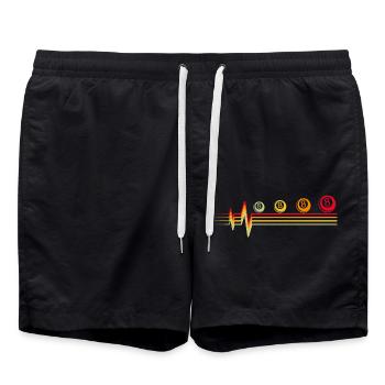Battements de cœur de billard - Short de bain - noir - Devant - AI Model Male 185 light (185cm)