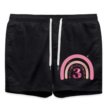 3rd Birthday Rainbow Rose - Swim Trunks - black - Front - AI Model Male 185 light (185cm)