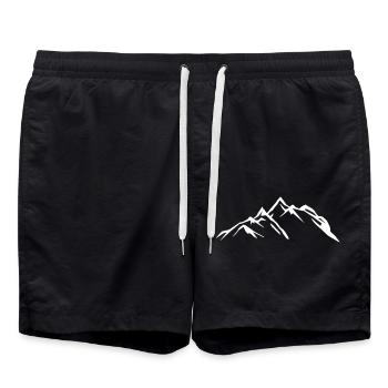 mountains - Swim Trunks - black - Front - AI Model Male 185 light (185cm)