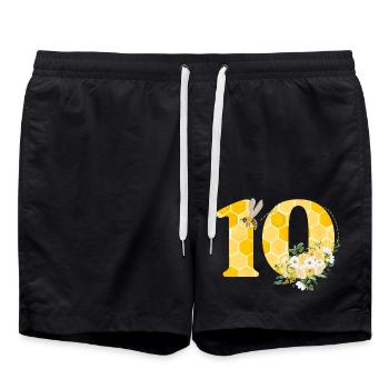 10e anniversaire abeille - Short de bain - noir - Devant - AI Model Male 185 light (185cm)