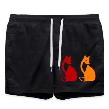 fox 2 - Badeshorts - Schwarz - Vorne - AI Model Male 185 light (185cm)