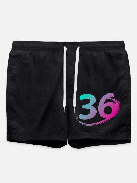 Nummer 36 mehrfarbig - Badeshorts - Schwarz