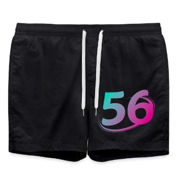 Number 56 multicolor - Swim Trunks - black - Front - AI Model Male 185 light (185cm)