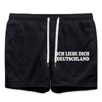 ich liebe dich deutschland - Badeshorts - Schwarz - Vorne - AI Model Male 185 light (185cm)