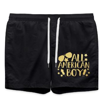 All American Boy 4. Juli - Badeshorts - Schwarz - Vorne - AI Model Male 185 light (185cm)