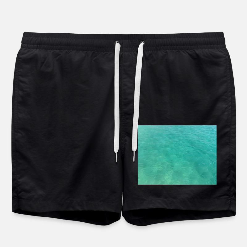 Türkisfarbenes Meer - Badeshorts - Schwarz