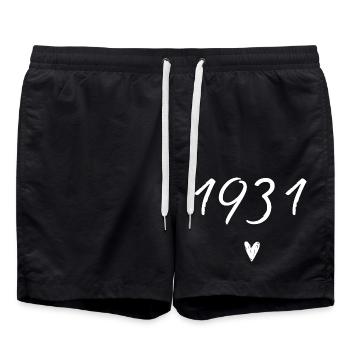 Herzjubiläum 1931 - Badeshorts - Schwarz - Vorne - AI Model Male 185 light (185cm)