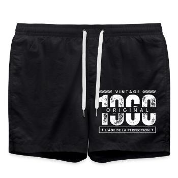 vintage 1960 / perfection / 1960 - Short de bain - noir - Devant - AI Model Male 185 light (185cm)