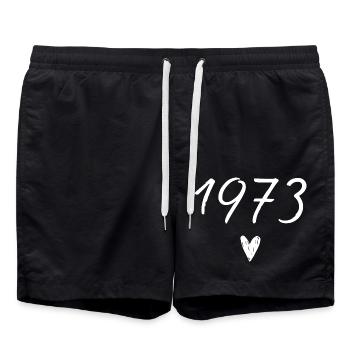 1973 coeur anniversaire - Short de bain - noir - Devant - AI Model Male 185 light (185cm)