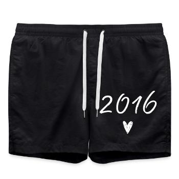 2016 Heart Anniversary - Swim Trunks - black - Front - AI Model Male 185 light (185cm)