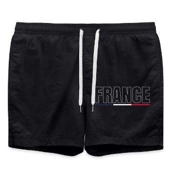 FRANCE flag and emblem of France. Endure - Swim Trunks - black - Front - AI Model Male 185 light (185cm)