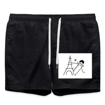 Aimer la France - Short de bain - noir - Devant - AI Model Male 185 light (185cm)