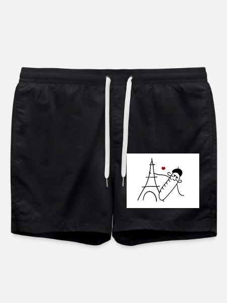 Love France - Swim Trunks - black