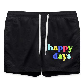 Happy Days - Swim Trunks - black - Front - AI Model Male 185 light (185cm)