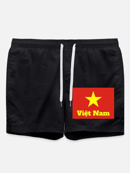 Vietnamese Flag - Swim Trunks - black