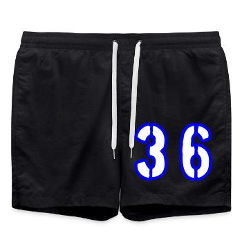 36 Number Symbol - Swim Trunks - black - Front - AI Model Male 185 light (185cm)