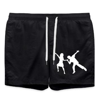 Party Frau Mann Liebespaar Feiert Tanzt Silhouette - Badeshorts - Schwarz - Vorne - AI Model Male 185 light (185cm)