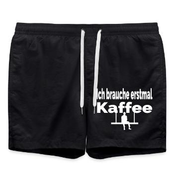 Kaffee - Badeshorts - Schwarz - Vorne - AI Model Male 185 light (185cm)