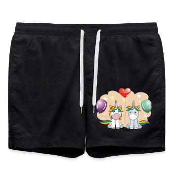 Baby Unicorns - Swim Trunks - black - Front - AI Model Male 185 light (185cm)