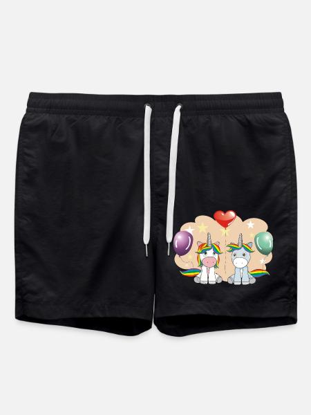 Baby-Einhörner - Badeshorts - Schwarz