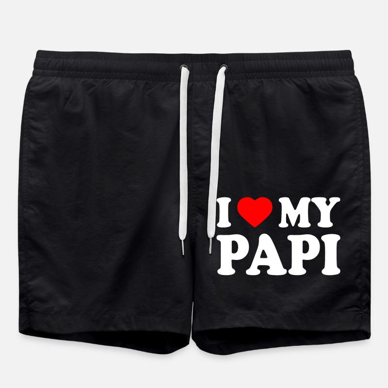I love my papi - Short de bain - noir