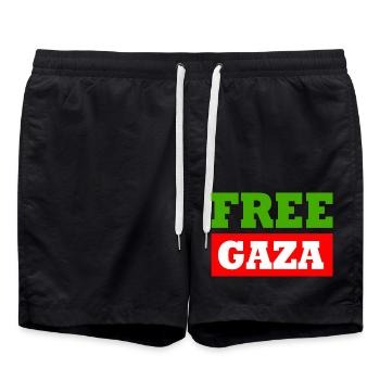 Free gaza - Short de bain - noir - Devant - AI Model Male 185 light (185cm)