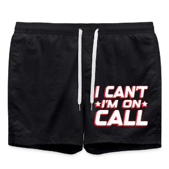 I Can't I'm On Call 2 - Badeshorts - Schwarz - Vorne - AI Model Male 185 light (185cm)