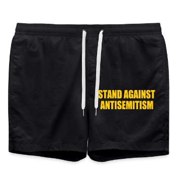 stand against antisemitism - Short de bain - noir - Devant - AI Model Male 185 light (185cm)