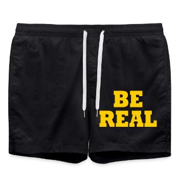 Be real - Badeshorts - Schwarz - Vorne - AI Model Male 185 light (185cm)