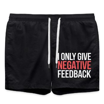 I Only Give Negative Feedback 2 - Badeshorts - Schwarz - Vorne - AI Model Male 185 light (185cm)