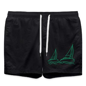 Deux navires Régate par équipe Régate de voile de compétition - Short de bain - noir - Devant - AI Model Male 185 light (185cm)
