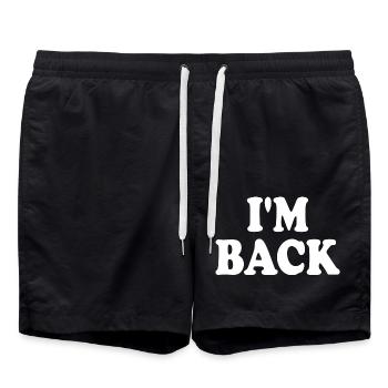 I'm back - Badeshorts - Schwarz - Vorne - AI Model Male 185 light (185cm)