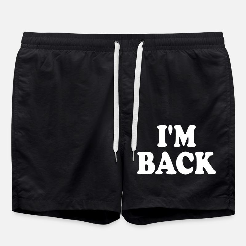 I'm back - Badeshorts - Schwarz