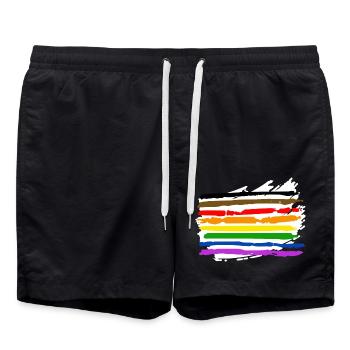 Pride Flag More Art - Swim Trunks - black - Front - AI Model Male 185 light (185cm)