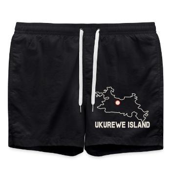 Île d’Ukurewe, Afrique - Short de bain - noir - Devant - AI Model Male 185 light (185cm)