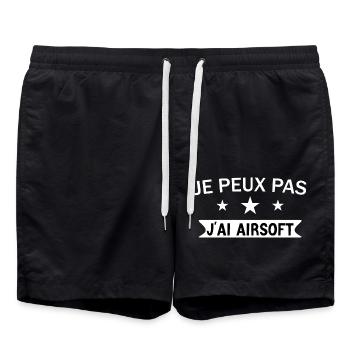 I Can't I Have Airsoft Humor Gift - Swim Trunks - black - Front - AI Model Male 185 light (185cm)
